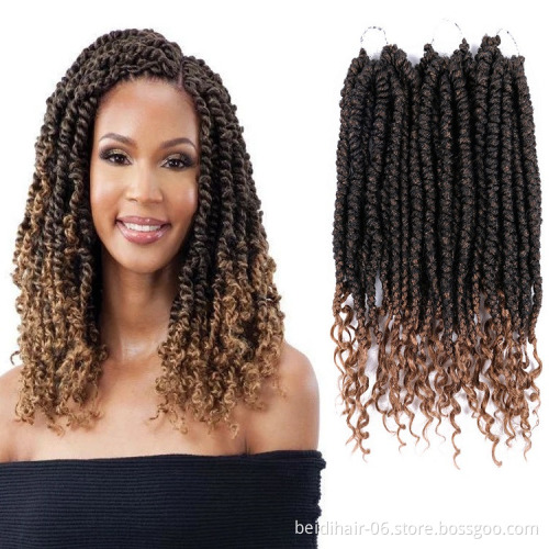 Wholesale Curly Ends Spring Senegalese Twists Pre Looped Senegalese Spring Twist Crochet Hair Braids Bomb Twists
